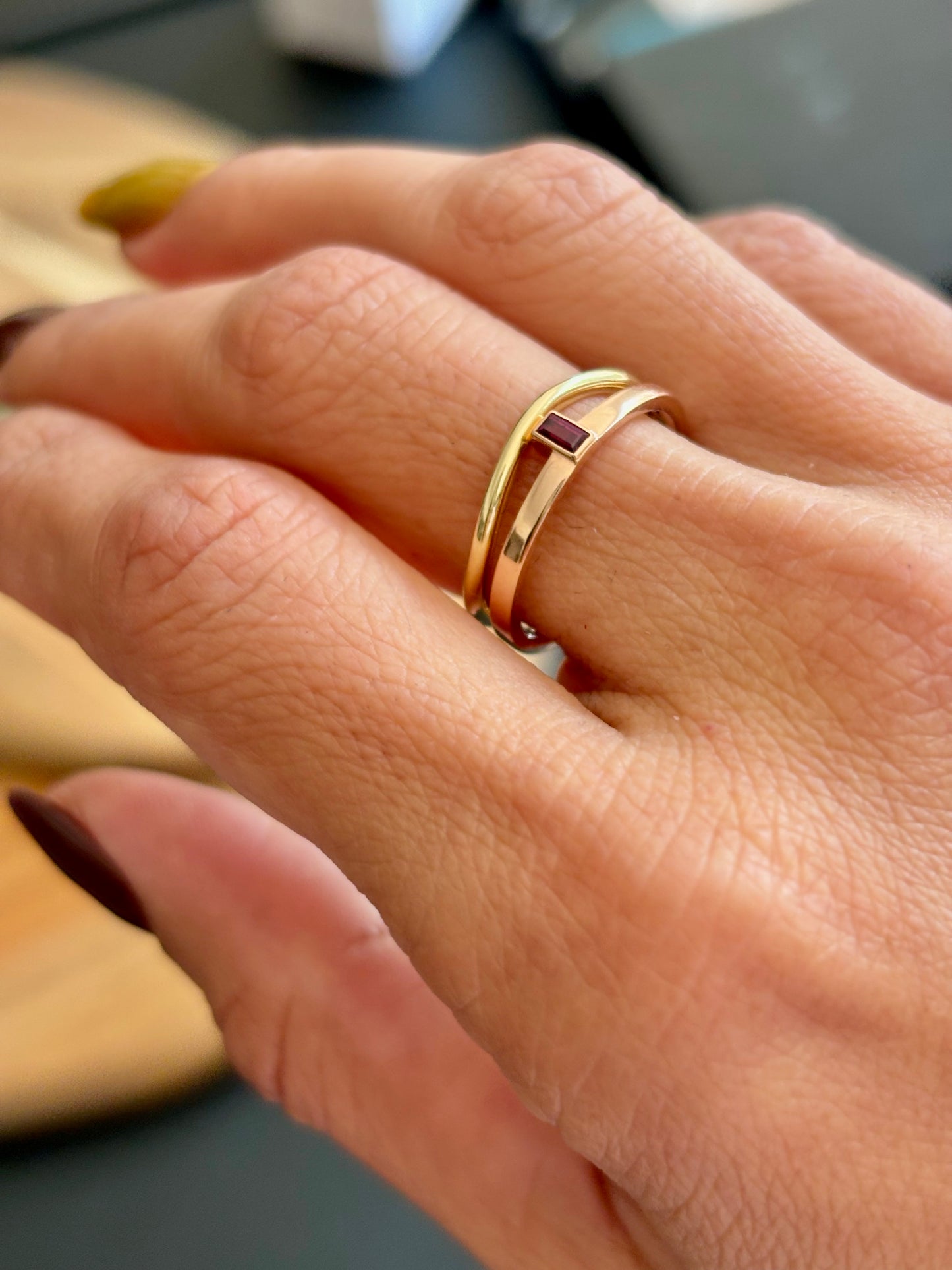 Anillo Rubí Baguette