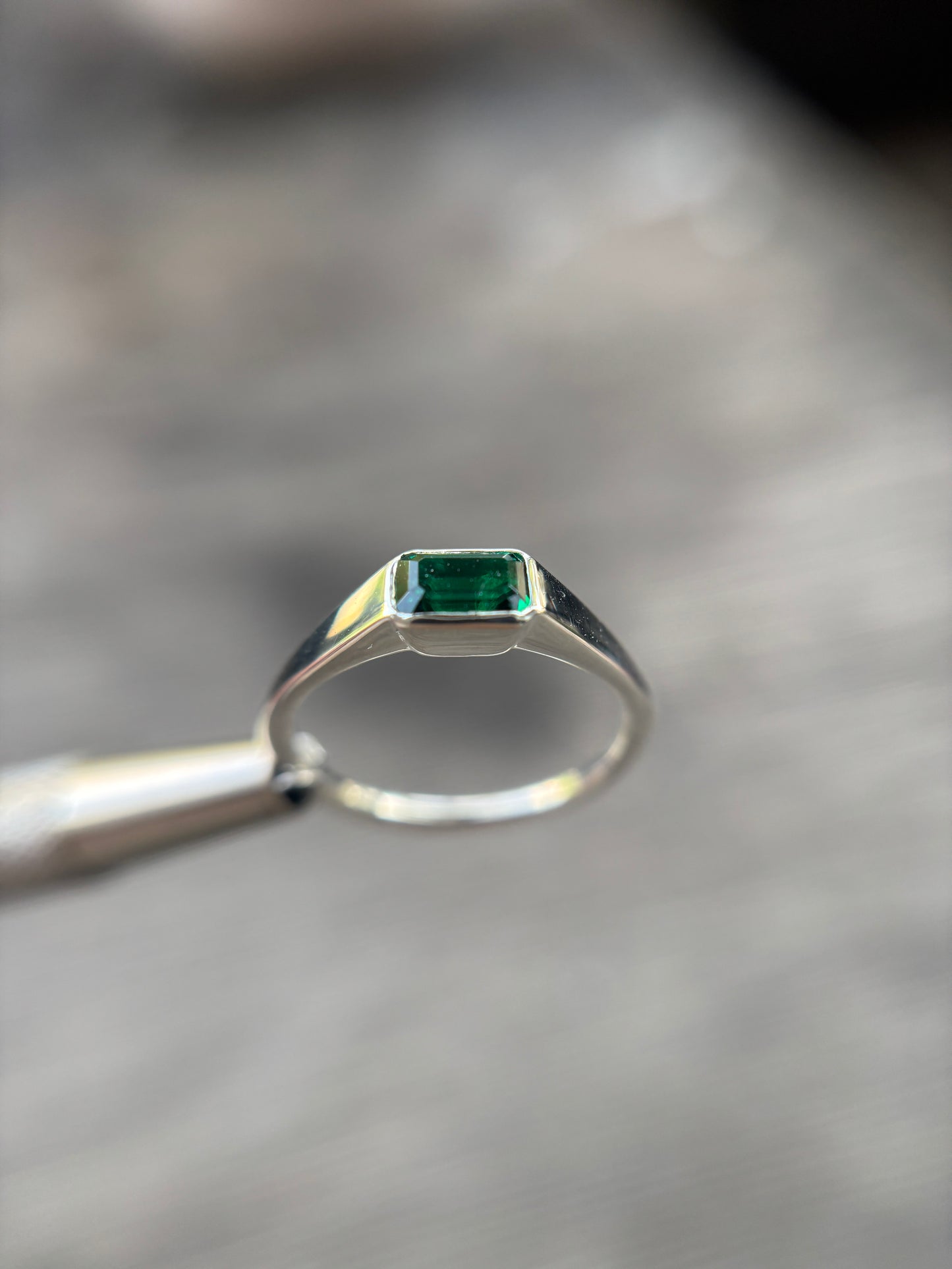 Anillo Esmeralda Plata