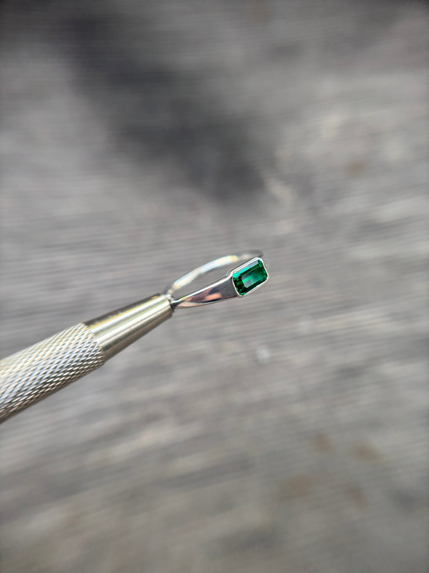 Anillo Esmeralda Plata
