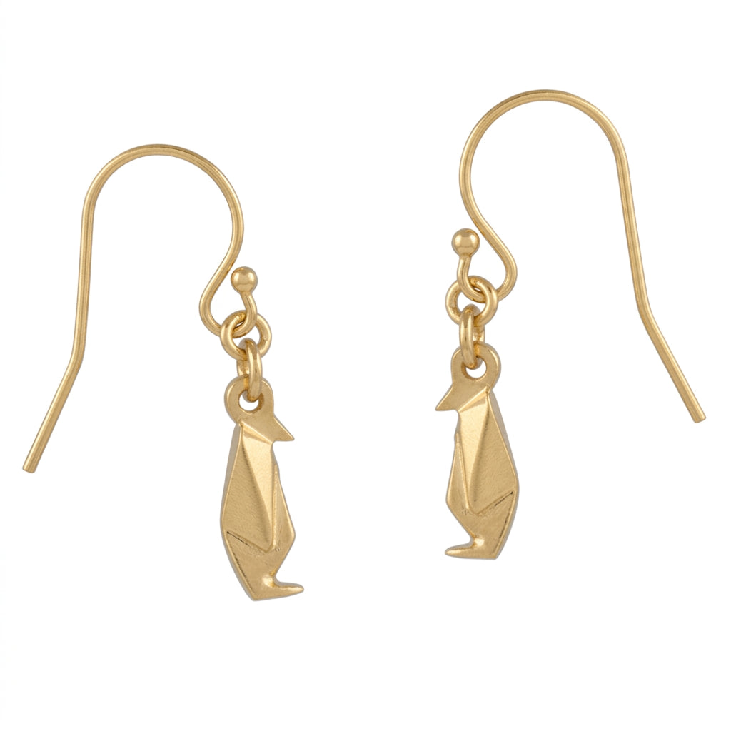 Aretes Pingüino Origami Plata.925