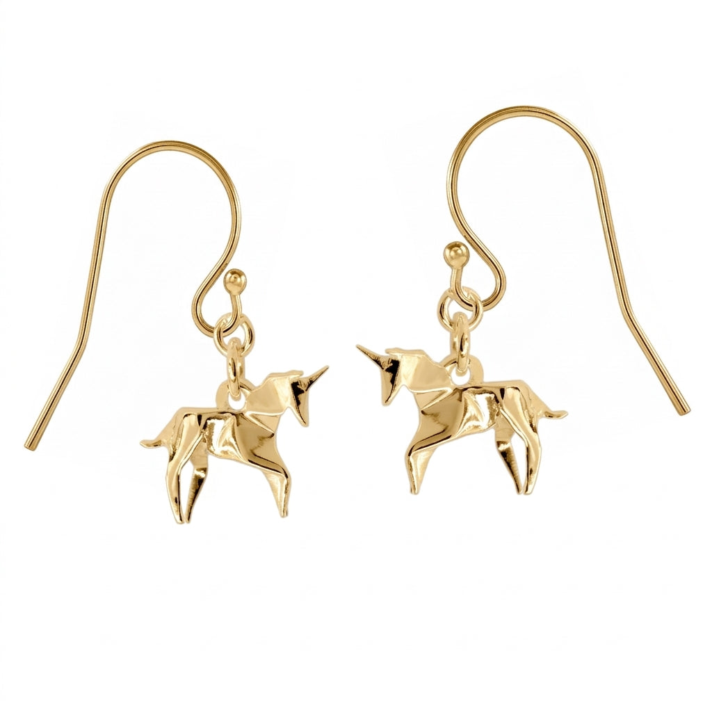 Aretes Unicornio Origami Plata .925