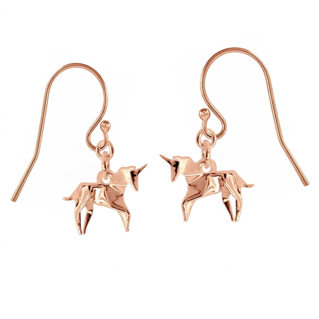 Aretes Unicornio Origami Plata .925