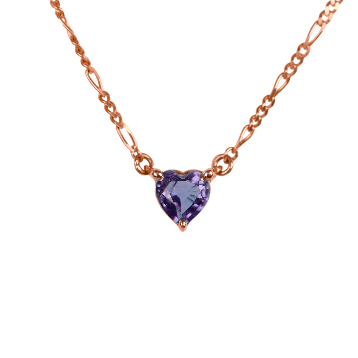 Collar Amatista Corte Corazón | Oro 14k