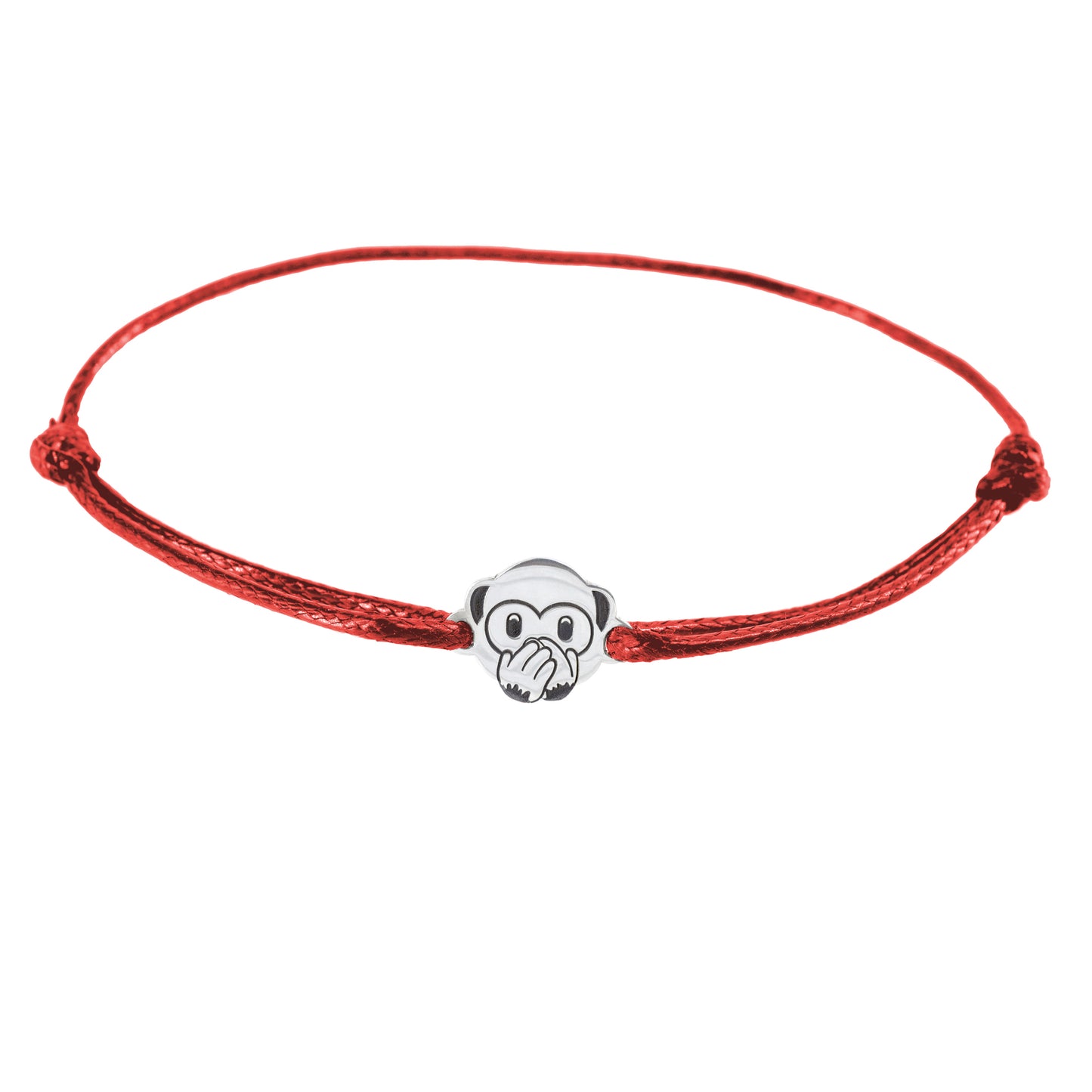 Pulsera Emoji Changuito No hablar mal de Plata.925 color Rojo.