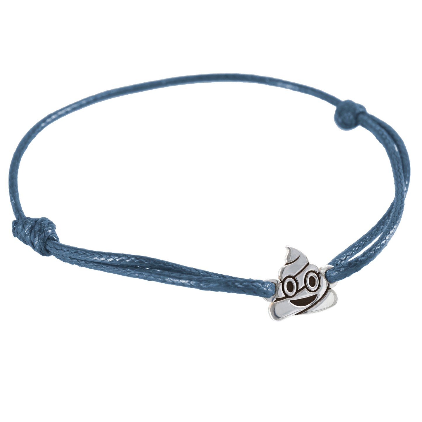 Pulsera Emoji Poop de Plata .925 color Azul
