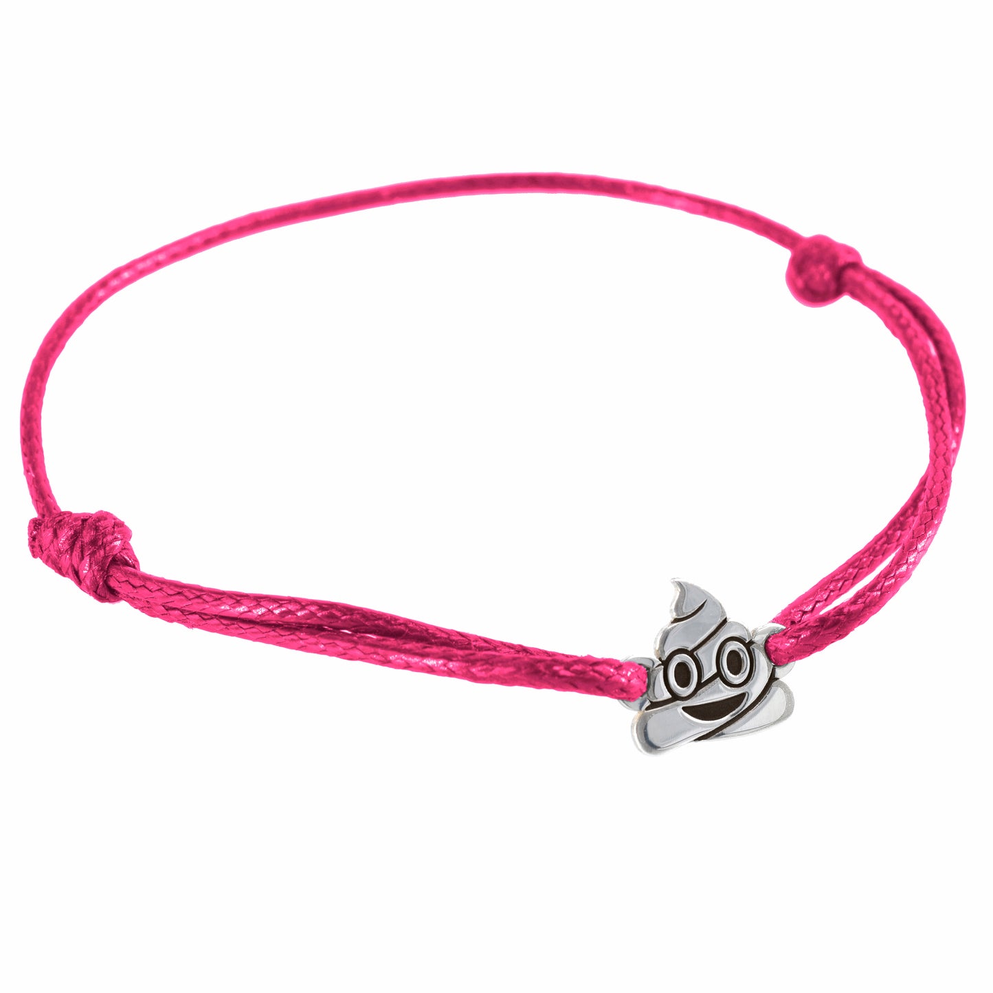 Pulsera Emoji Poop de plata.925 color Rosa