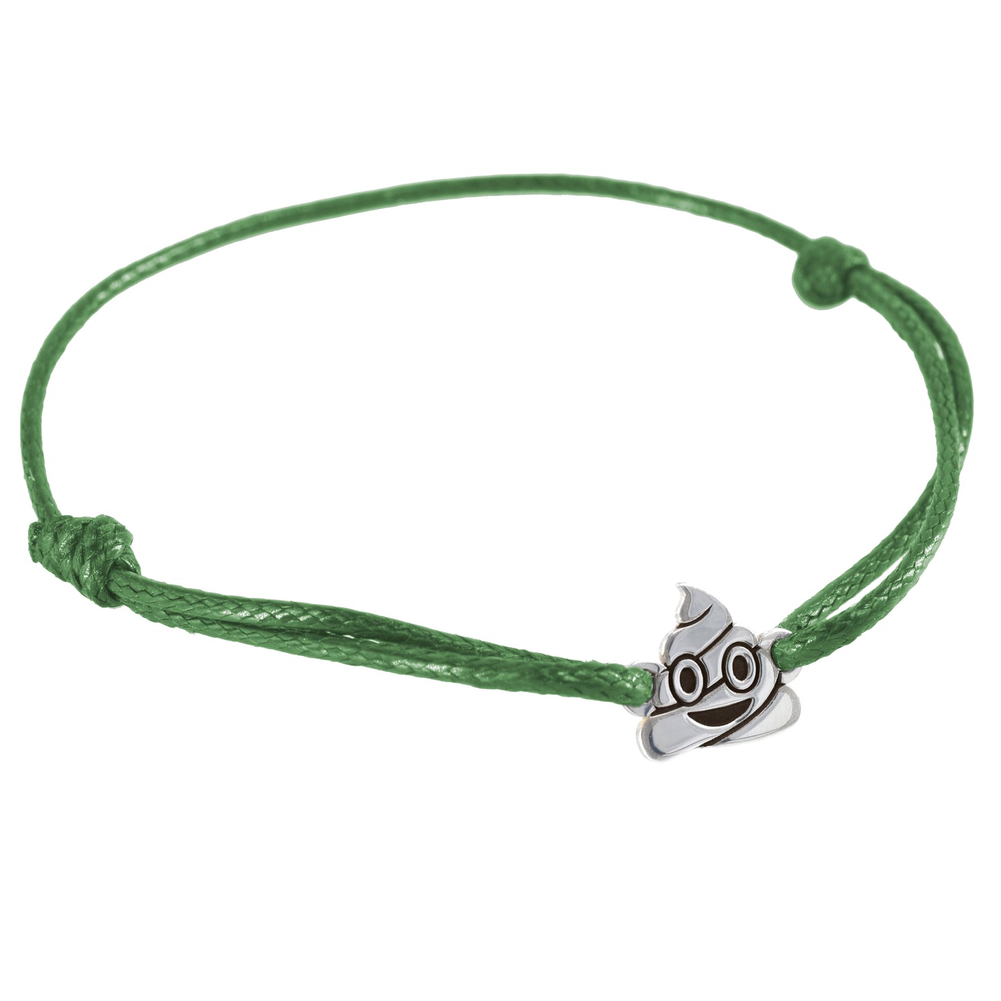 Pulsera Emoji Poop de plata.925 color Verde