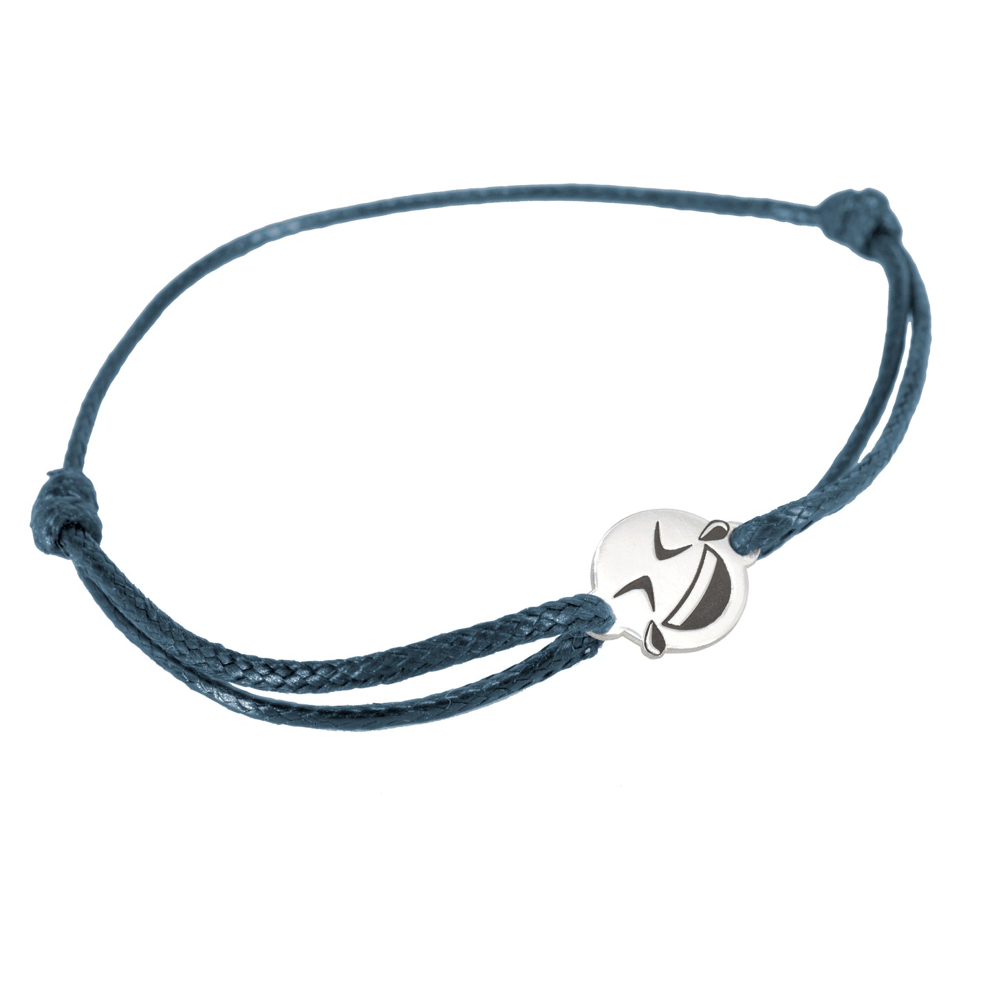Pulsera Emoji Risas de Plata.925 color Azul.