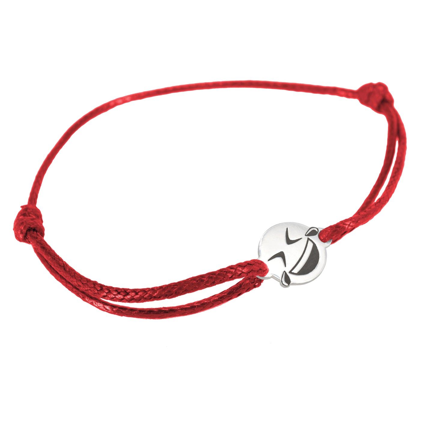 Pulsera Emoji Risas de Plata.925 color Rojo
