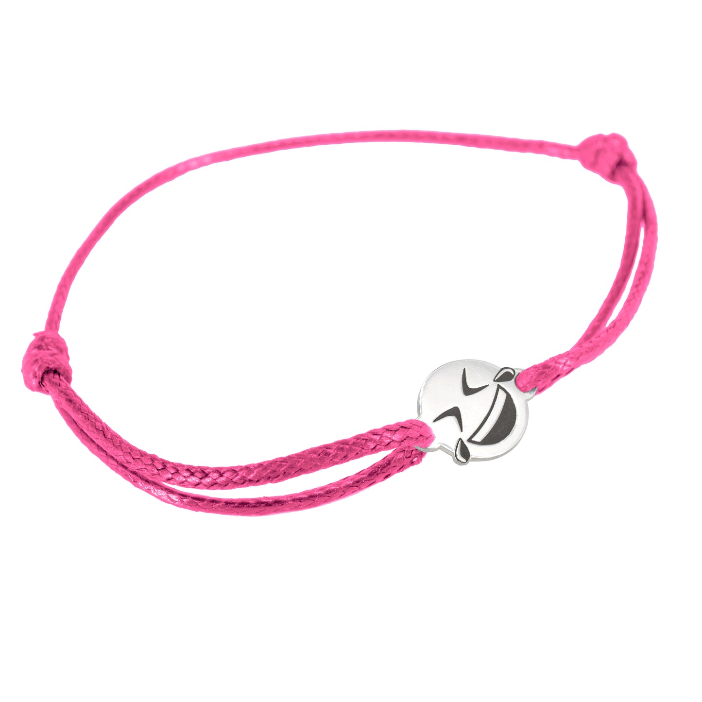 Pulsera Emoji Risas de Plata.925 color Rosa.