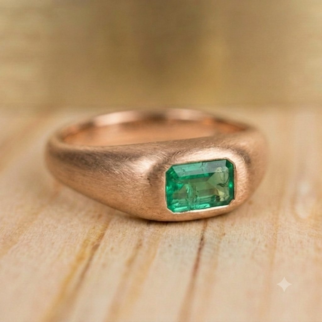 Anillo Chunky Baguette | Oro 14K con Gema Preciosa | Nécora