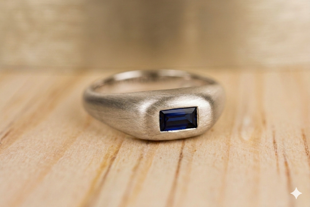 Anillo Chunky Baguette | Oro 14K con Gema Preciosa | Nécora