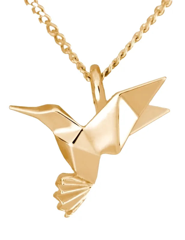 Colibrí Origami de Oro 14 K