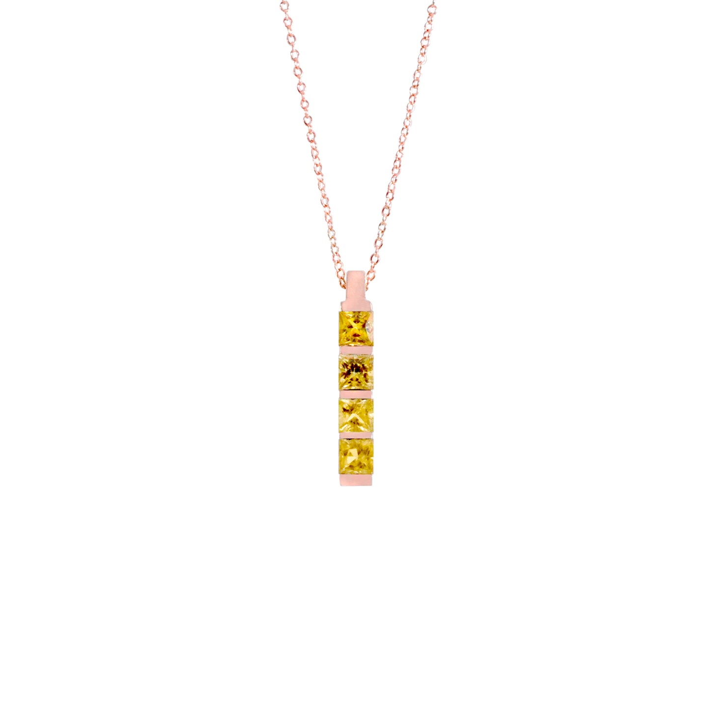 foto Zafiros Amarillos en Oro Rosa.