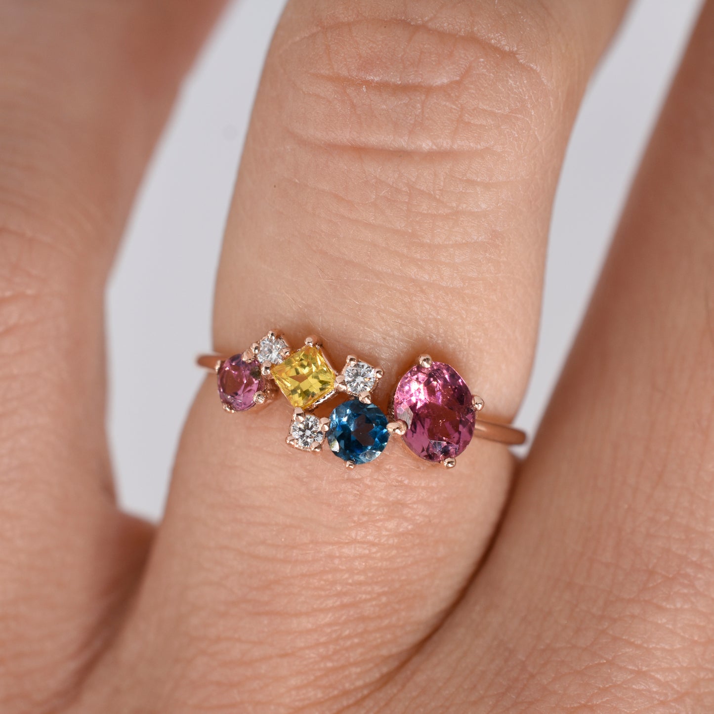 Anillo Cardumen, Cluster de Oro Rosa de 14K.