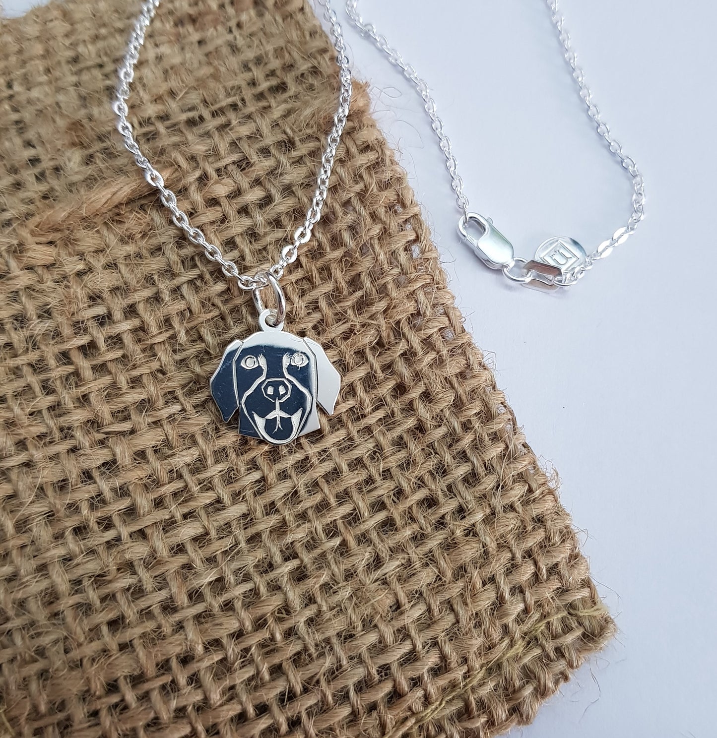 DIJE PERRITO GOLDEN PERSONALIZADO PLATA.925 CON CADENA.