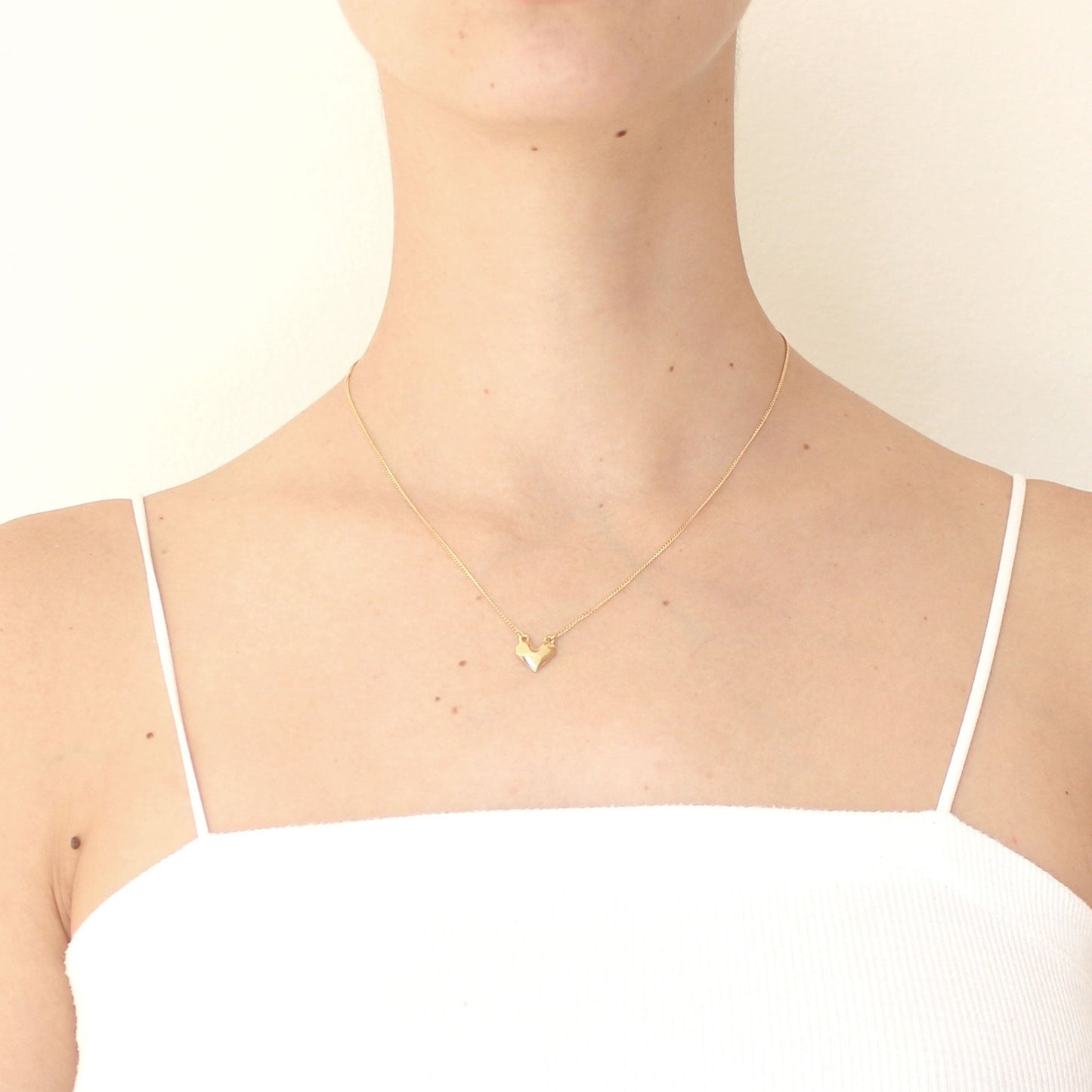 Collar Corazón de Plata .925 en chapa de Oro