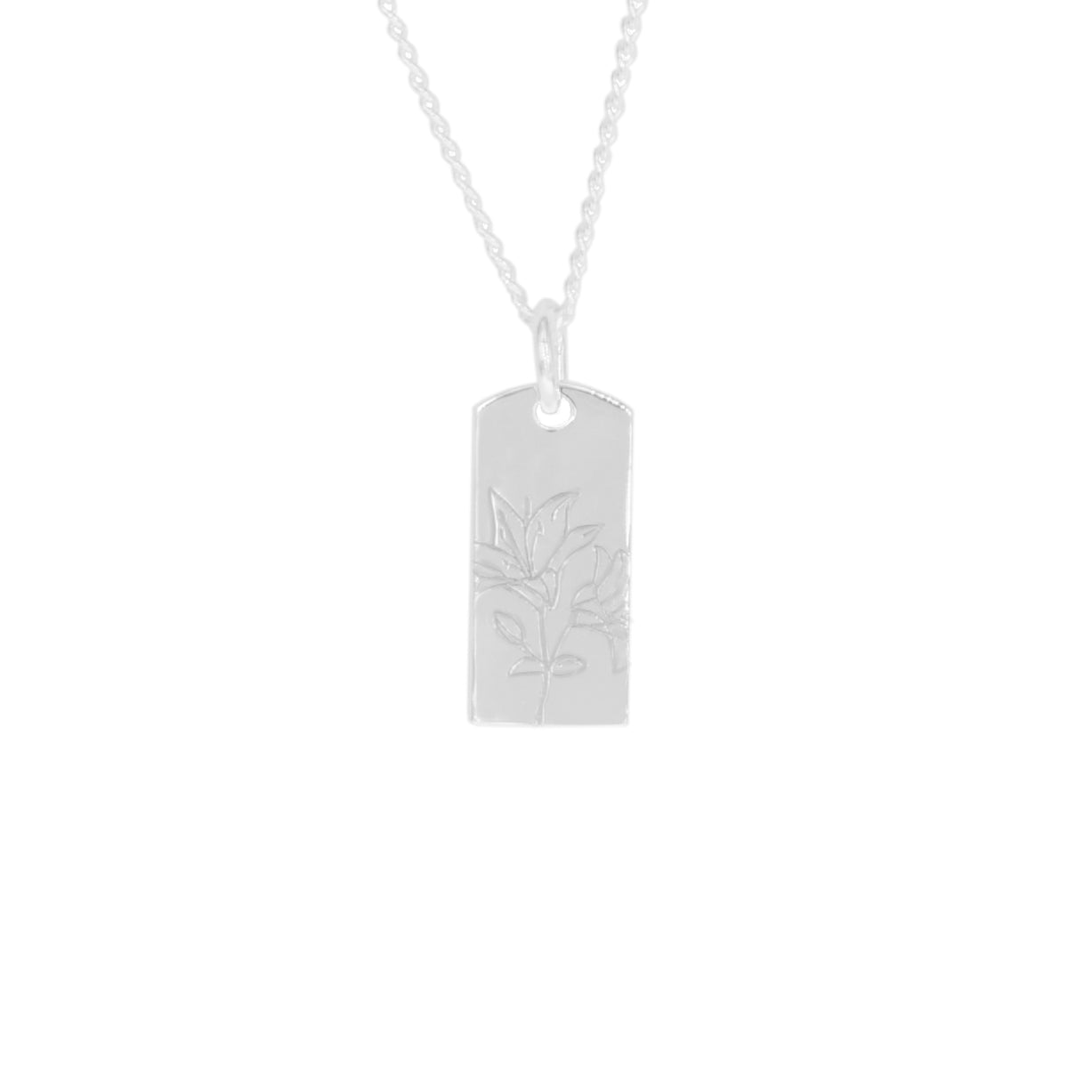 Collar flor Lirio de Plata.925