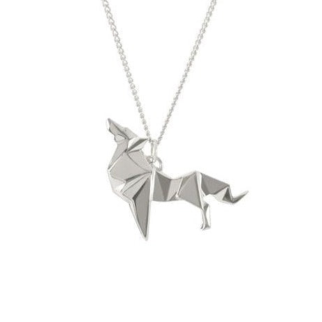 Lobo Origami en Oro 14K