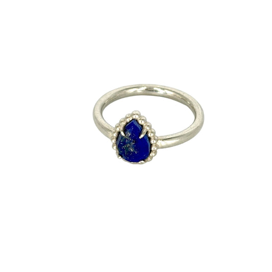Foto fondo blanco  Anillo lapislázuli  de Plata .925