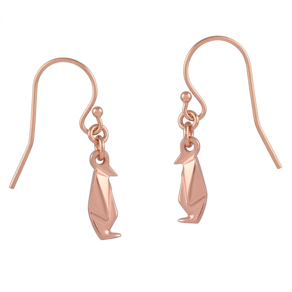 Aretes Pingüino Origami Plata.925