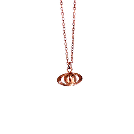 Foto Collar Saturno en chapa de Oro Rosa 