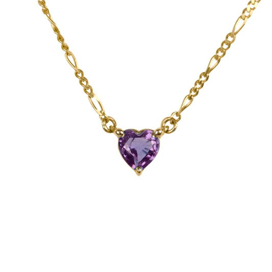 Collar Amatista Corte Corazón