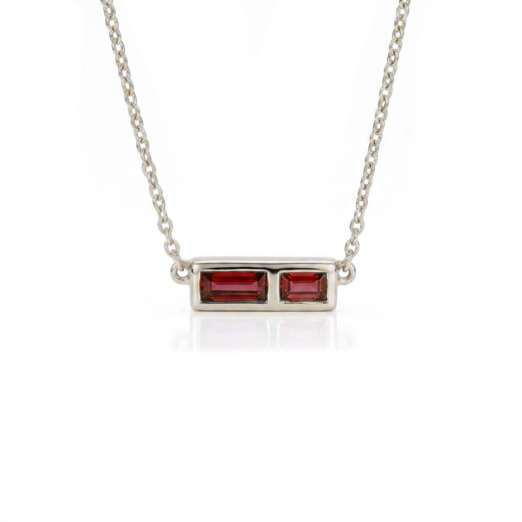 Collar Rubí Baguette Oro 14K | Nécora