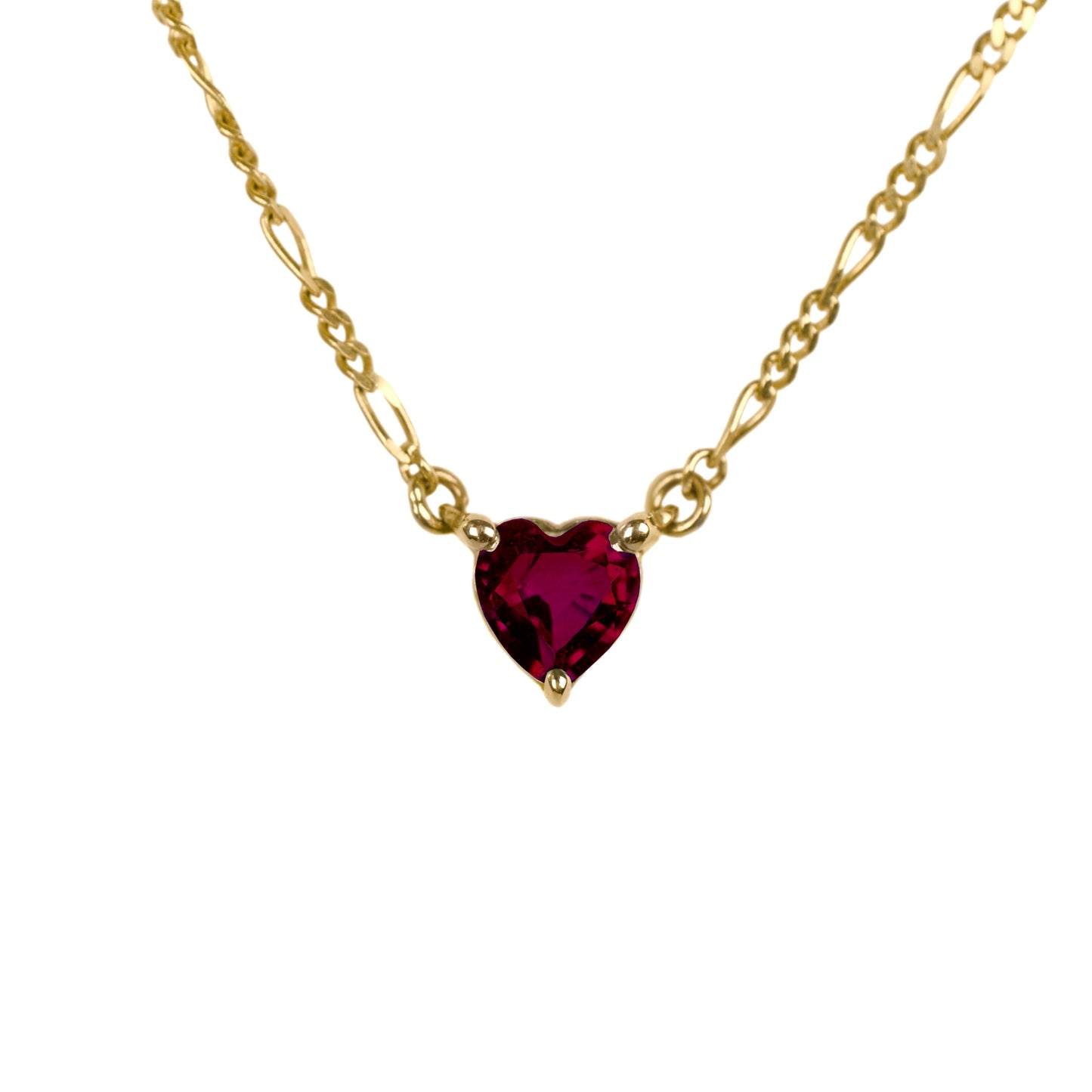 Collar Rubí Corte Corazón