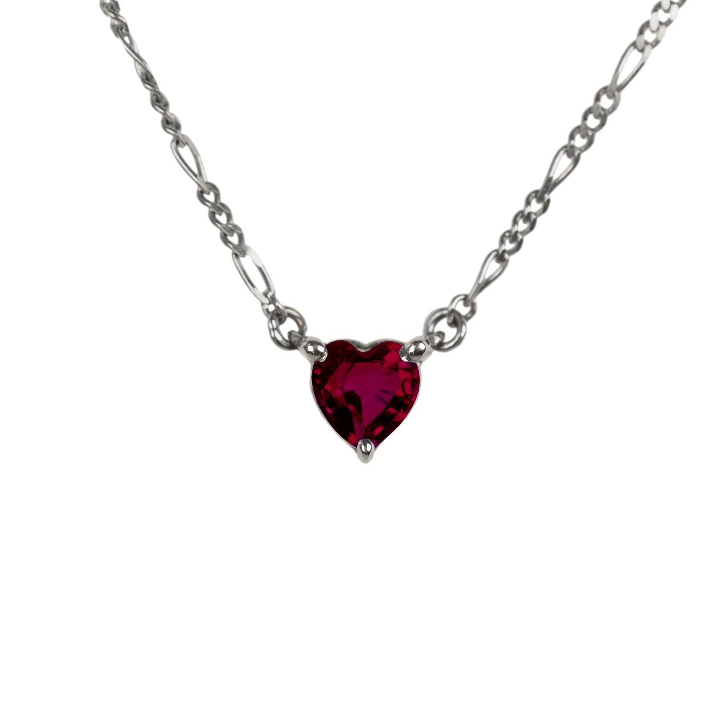 Collar Rubí Corte Corazón