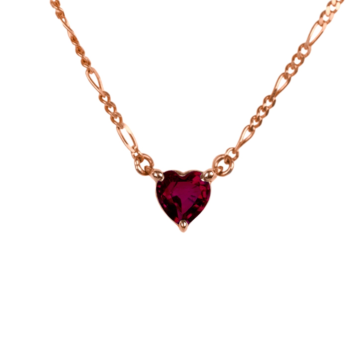 Collar Rubí Corte Corazón