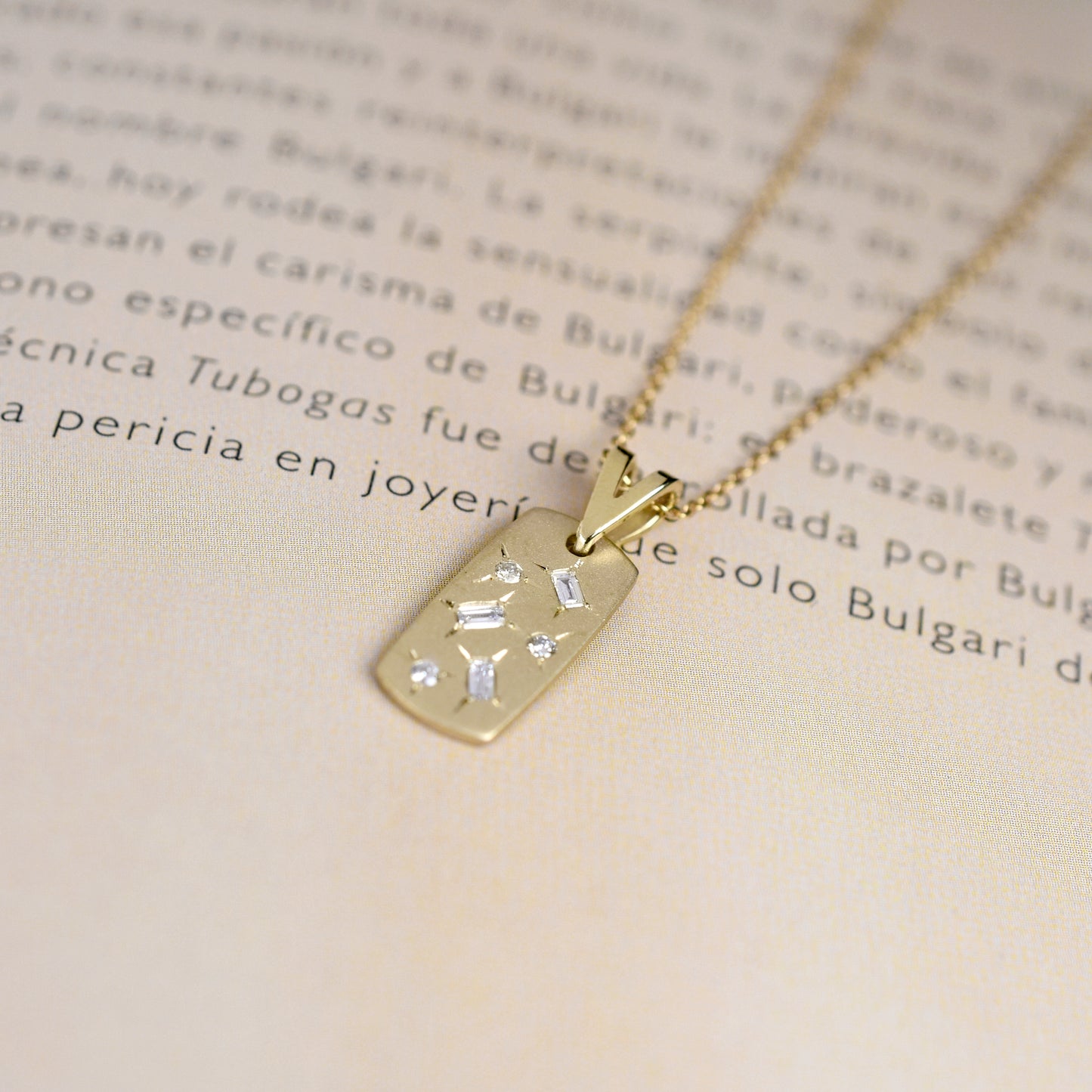Collar constelación 2 en oro amarillo 14K - Collar de joyería mexicana Nécora
