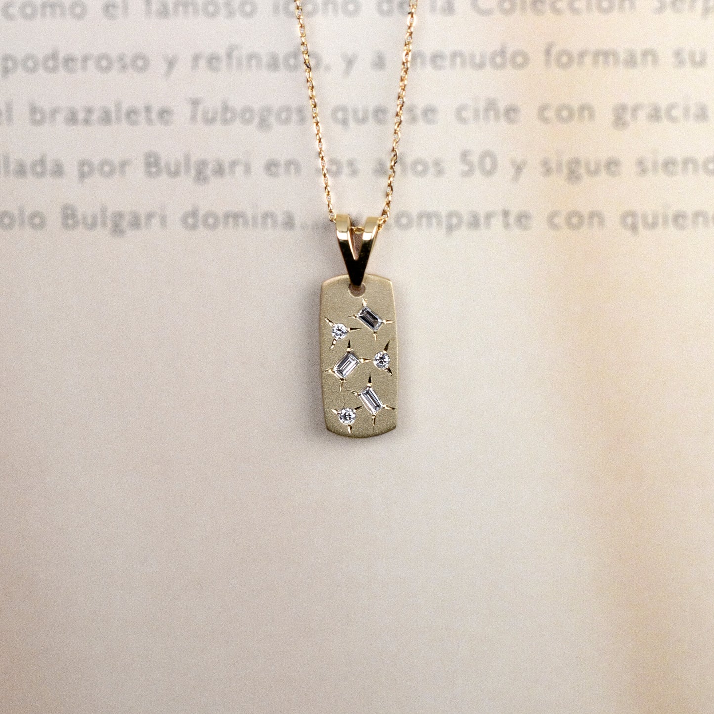 Collar constelación 2 en oro amarillo 14K - Collar de joyería mexicana Nécora
