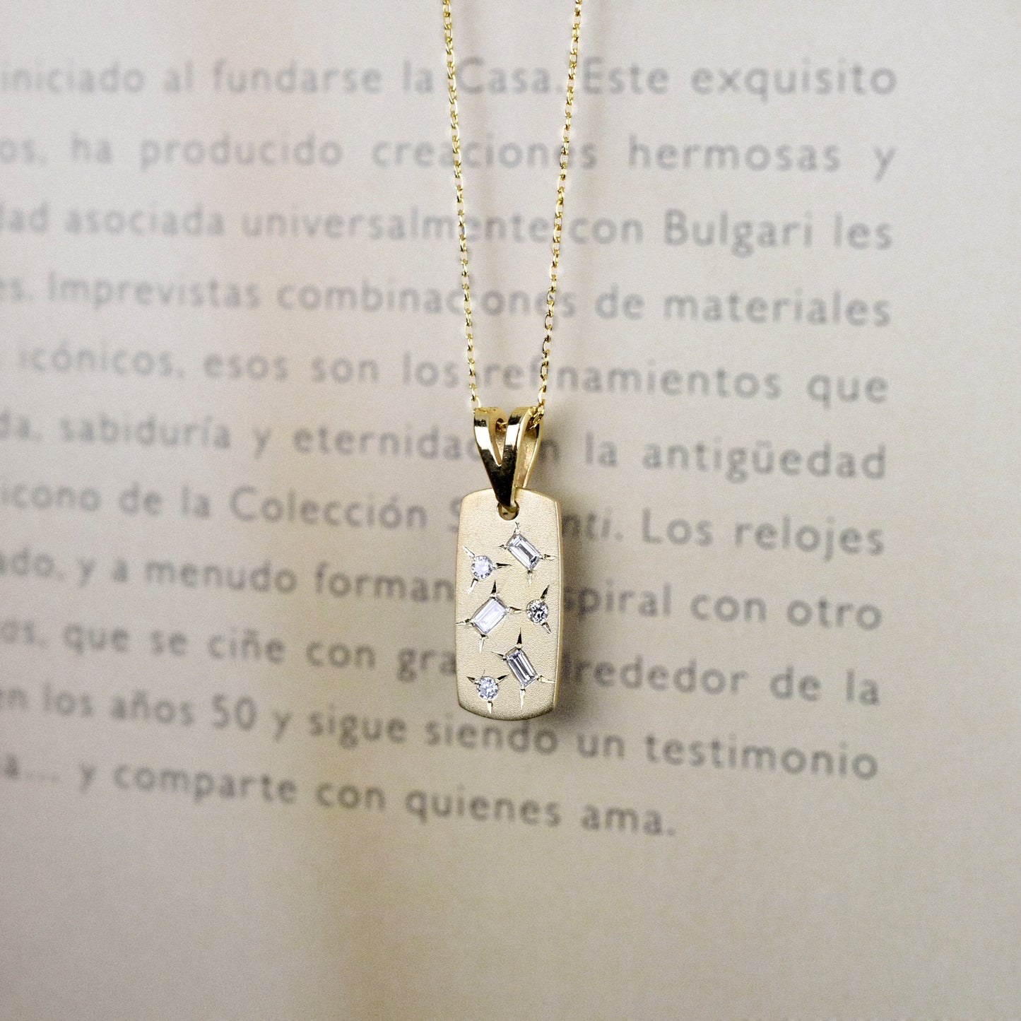 Collar constelación 2 en oro amarillo 14K - Collar de joyería mexicana Nécora
