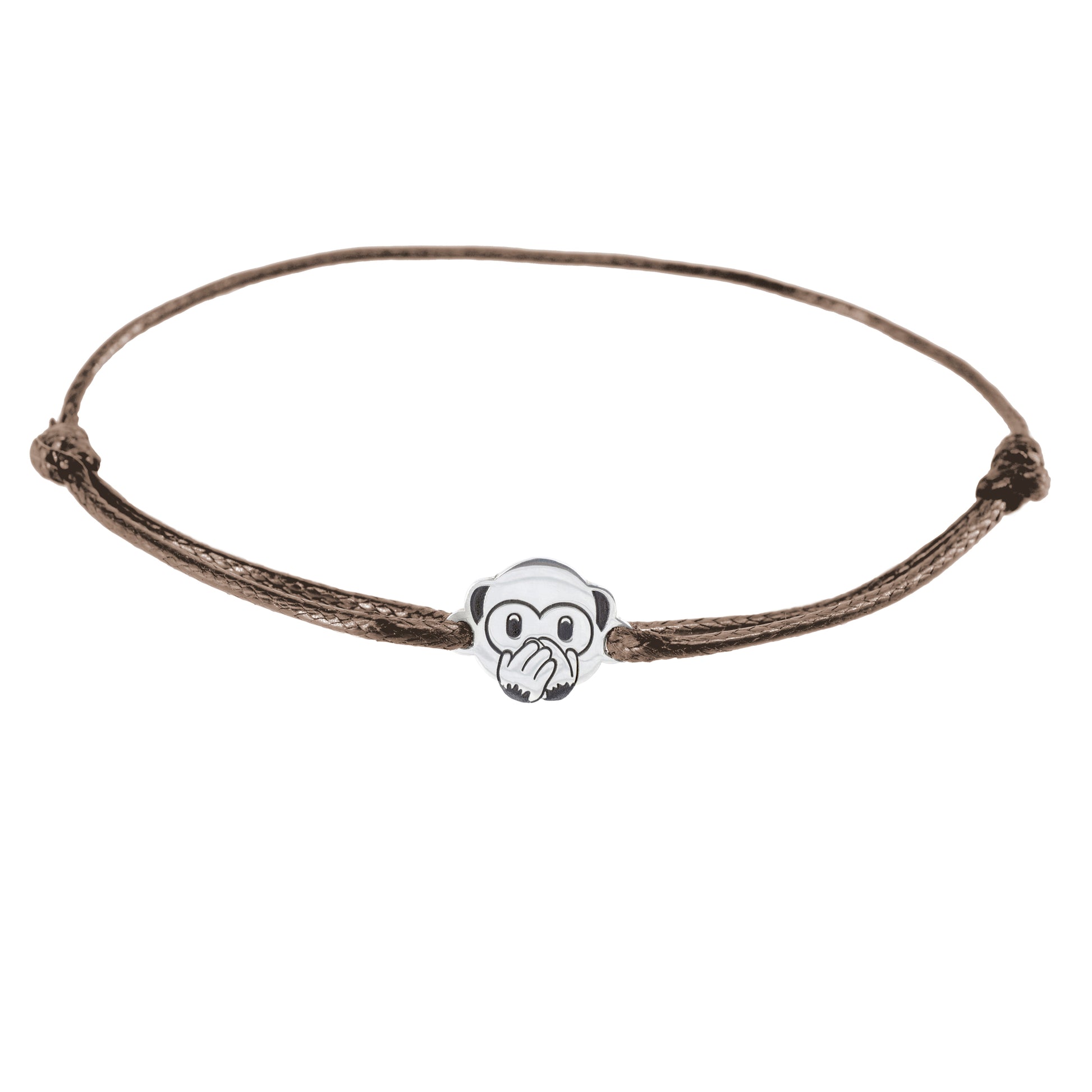 Pulsera Emoji Changuito No hablar mal de Plata.925 color Cafe.