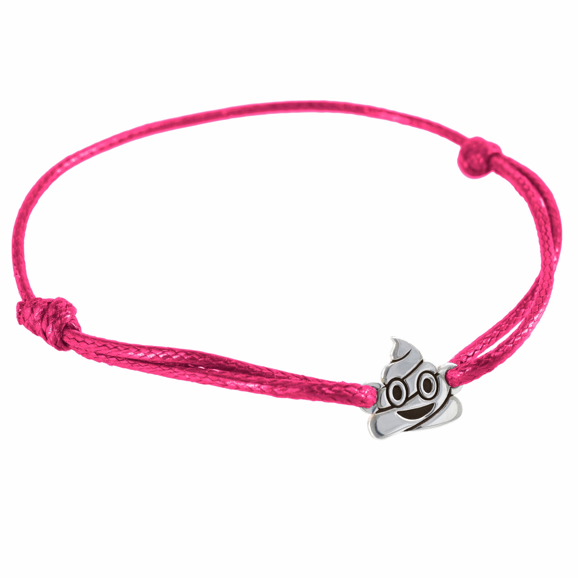Pulsera Emoji Poop de plata.925 color Rosa