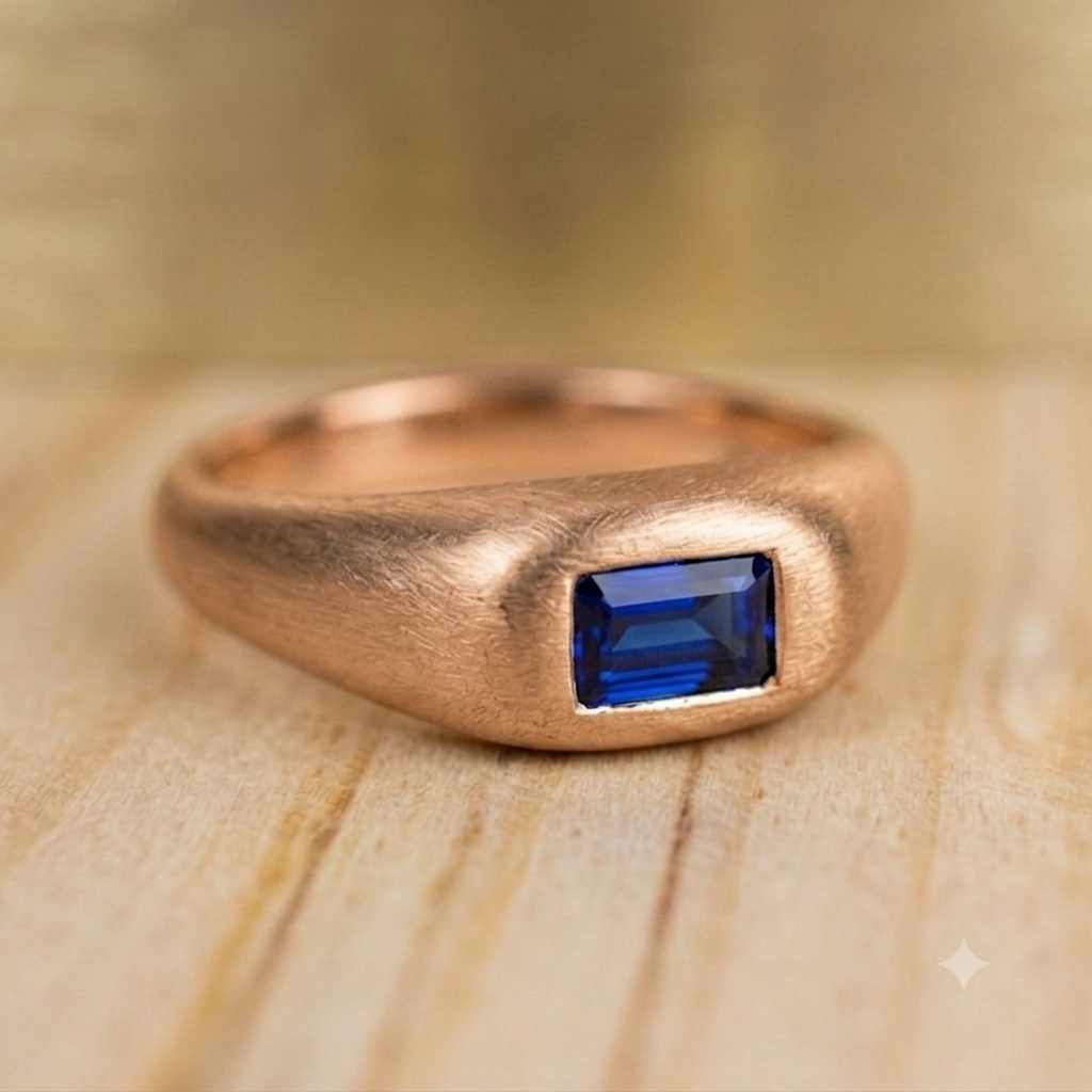 Anillo Chunky Baguette | Oro 14K con Gema Preciosa | Nécora