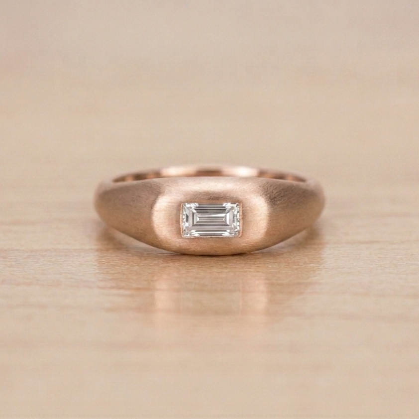 Anillo Chunky Baguette | Oro 14K con Gema Preciosa | Nécora