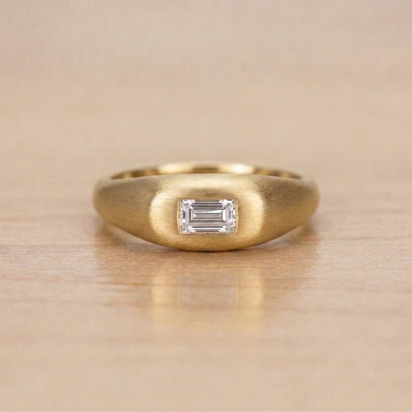 Anillo Chunky Baguette | Oro 14K con Gema Preciosa | Nécora