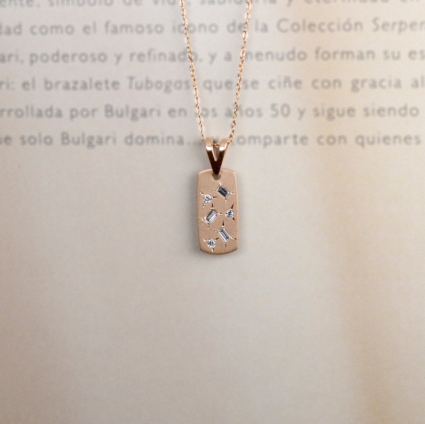 Collar constelación 2 en oro rosa 14K - Collar de joyería mexicana Nécora
