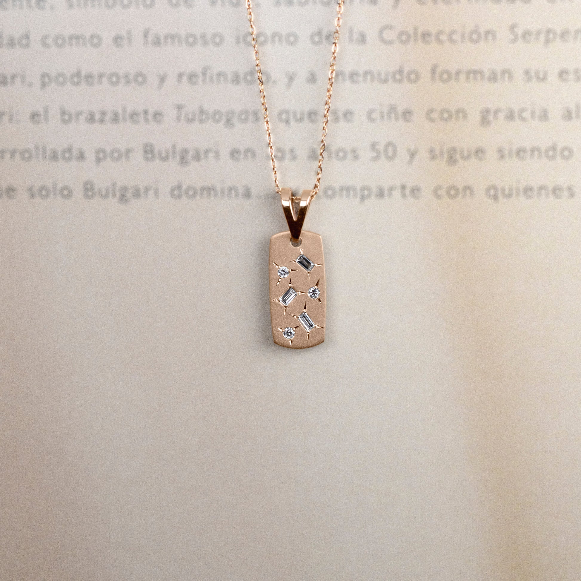 Collar constelación 2 en oro rosa 14K - Collar de joyería mexicana Nécora
