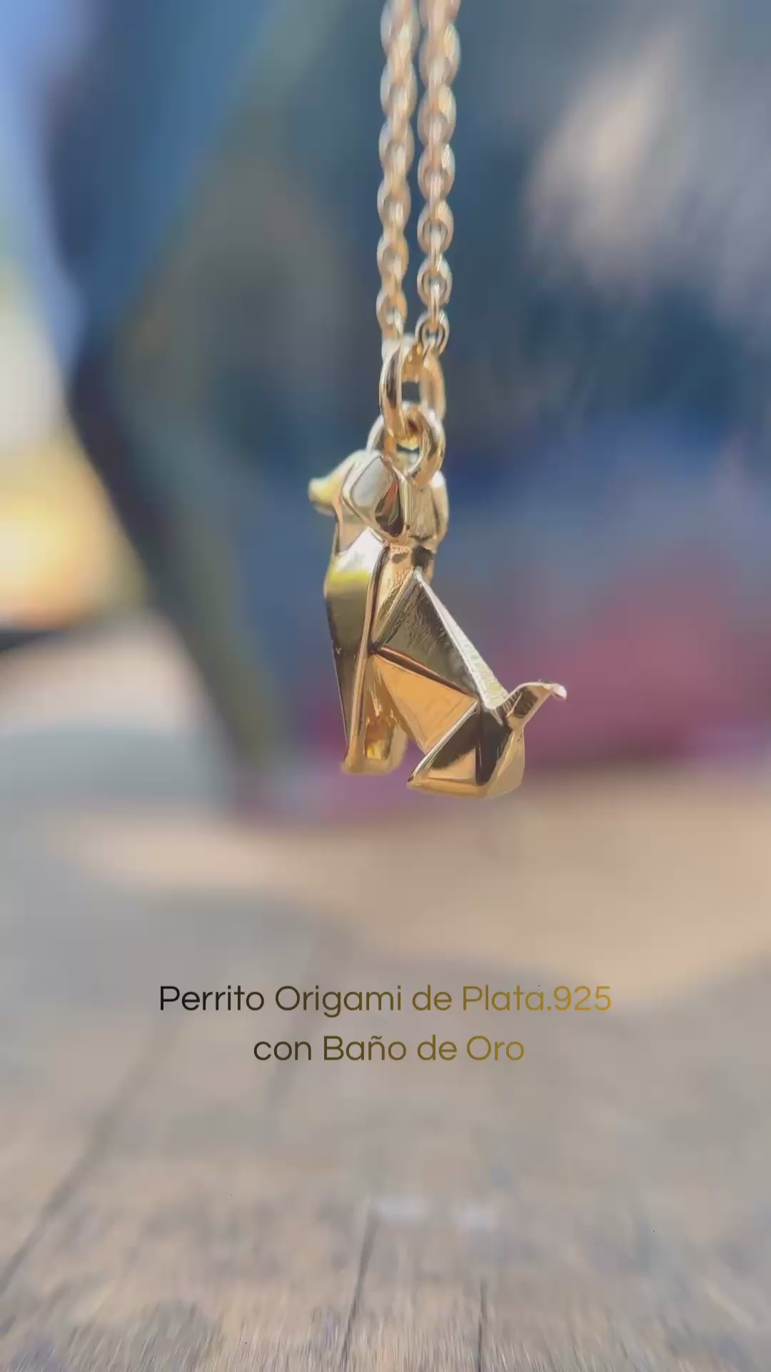 video perrito origami con baño de oro 