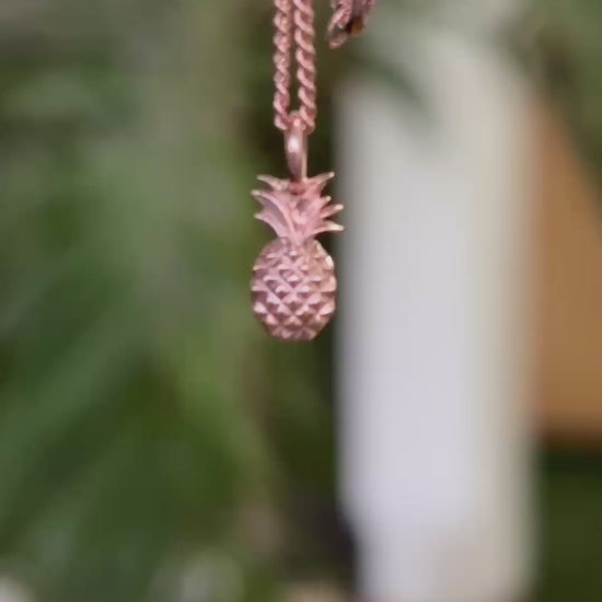 Video Dije Piña Origami con Chapa d3 Oro rosa 