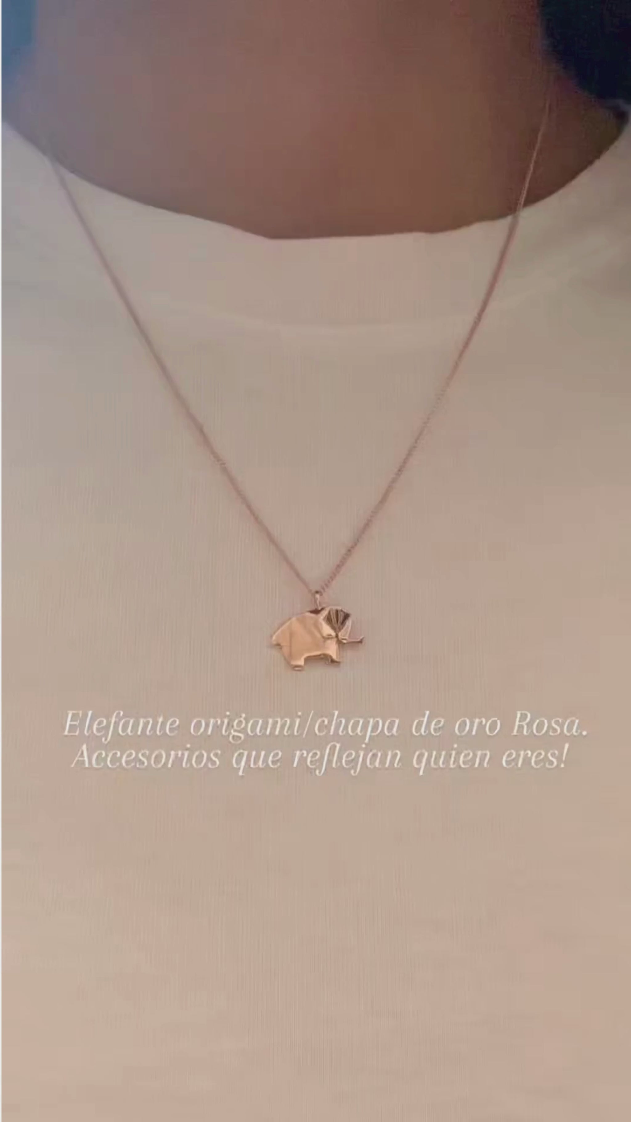 ELEFANTE ORIGAMI DE PLATA N CHAPA DE ORO ROSA :)