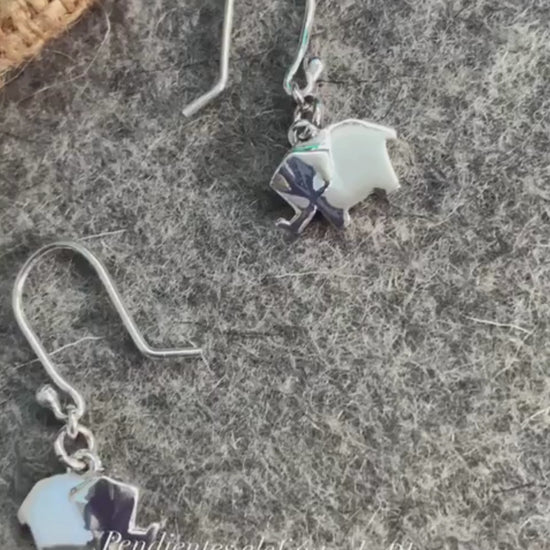 PENDIENTES ELEFANTE ORIGAMI DE PLATA .925 / EN CHAPA DE ORO ROSA