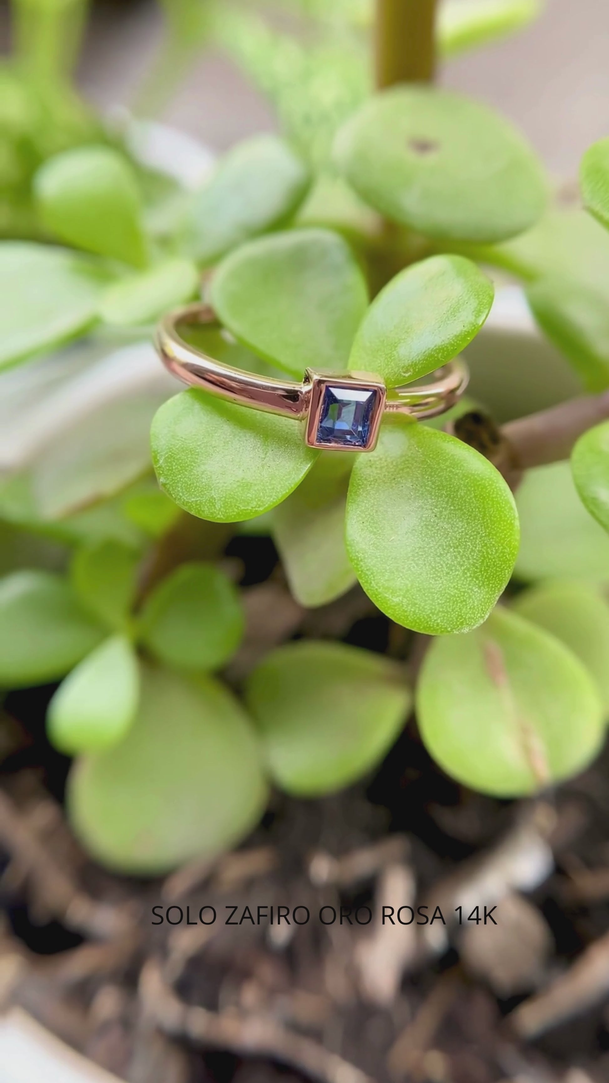 VIDEO ANILLO ZAFIRO EN ORO ROSA DE 14K. 