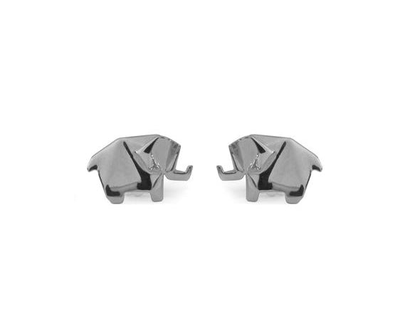 Aretes elefante origami plata