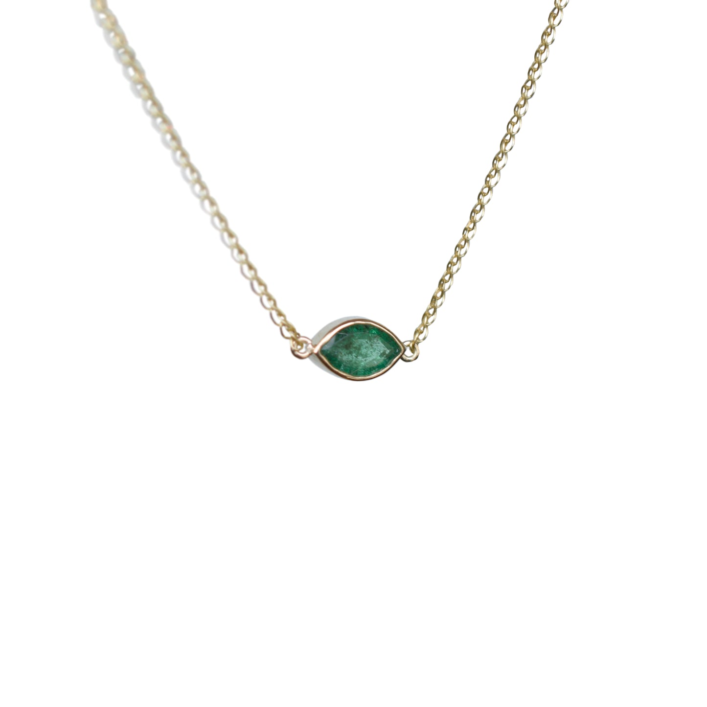 Collar Esmeralda Colombiana Corte Marquise en Bisel | Nécora