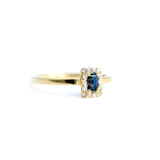Anillo Zafiro Halo