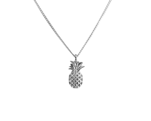 DIJE PIÑA ORIGAMI DE PLATA .925 CON CADENA.